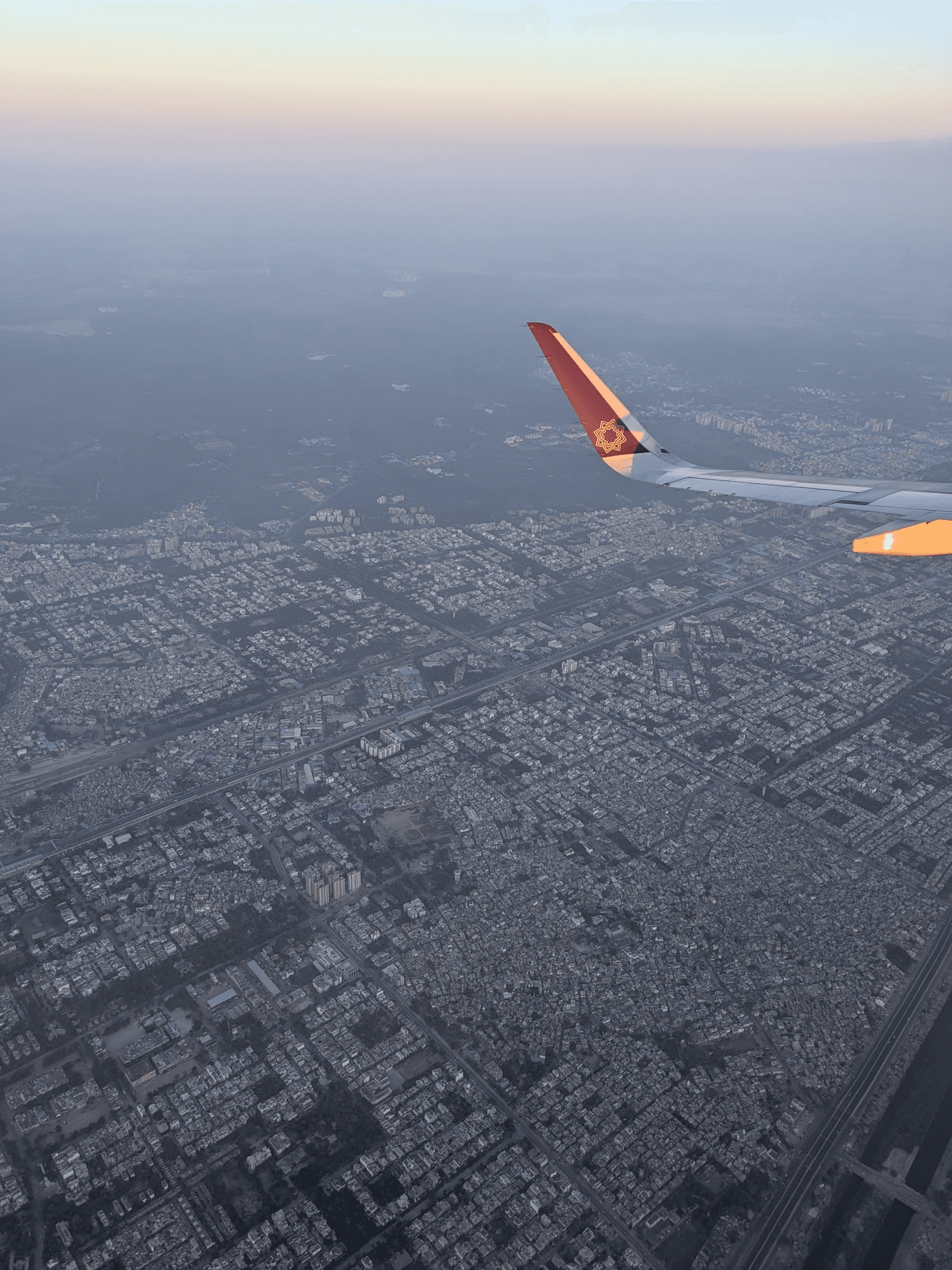 City view from an airplane