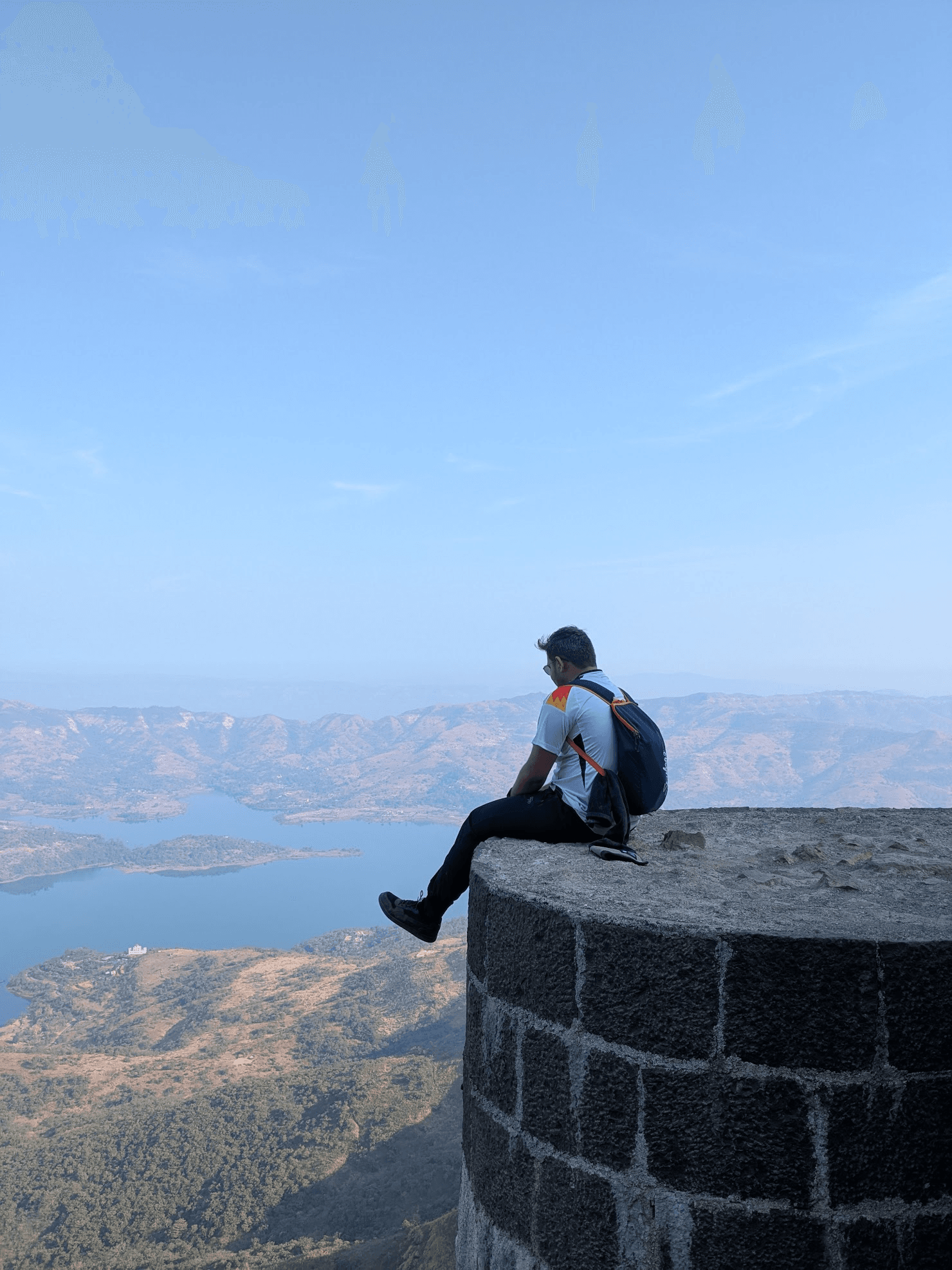 Looking over a mountain valley